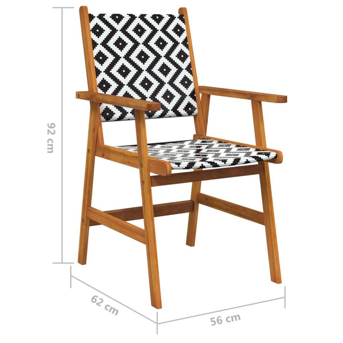 GARTENSTÜHLE 2er Set Massivholz Akazie - Braun, Holz (56/92/62cm) - vidaXL