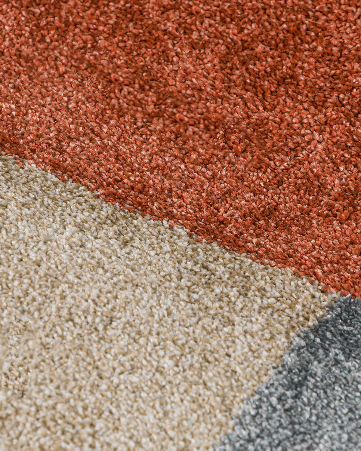 TEPPICH Beige Geometrisch In-Outdoor Pflanzlich Kurzflor Rechteckig 120 x 170 cm - Terracotta/Hellblau, Textil (120/170cm) - Mazovia