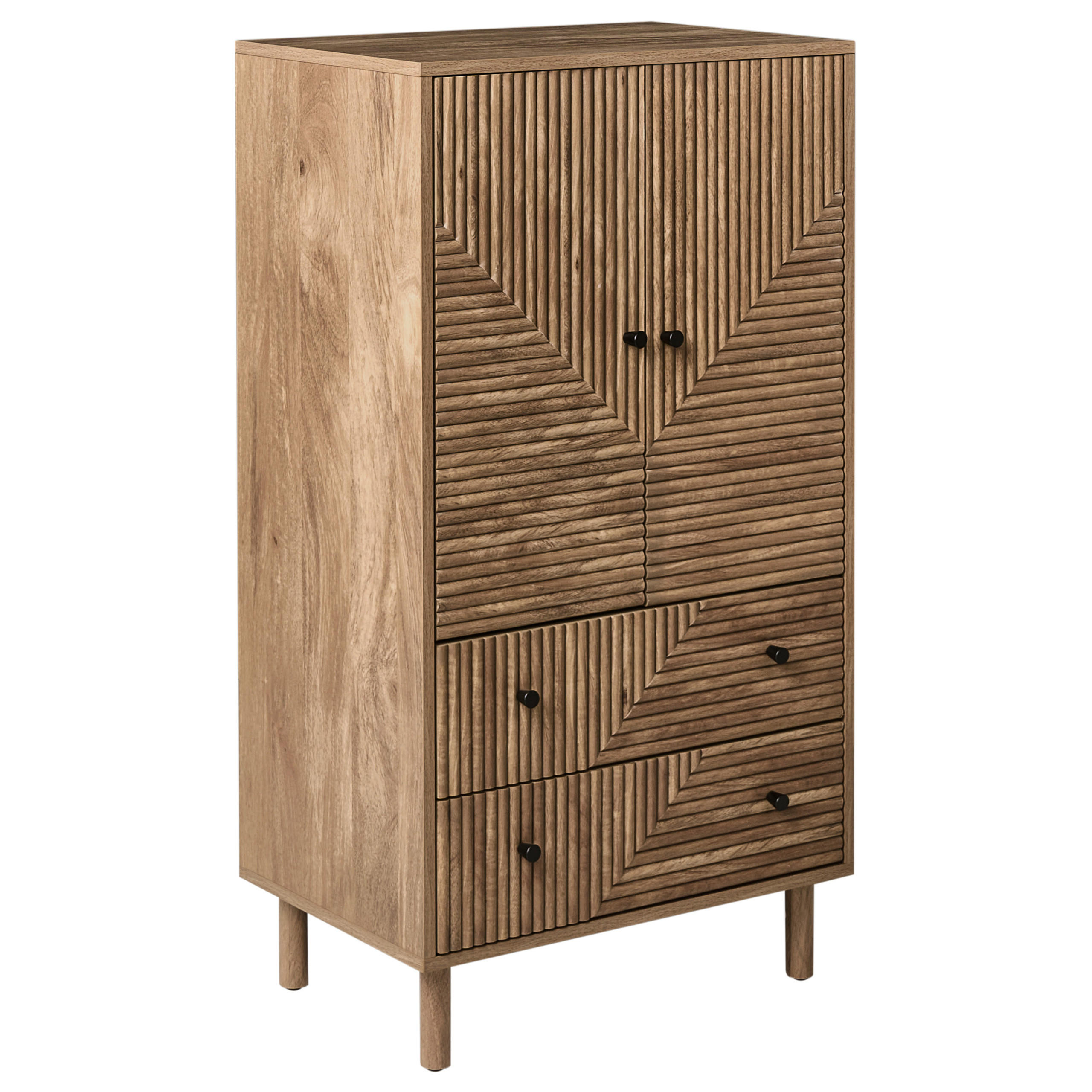 Beliani Schrank Hellbraun, Braun 60x110x40 cm