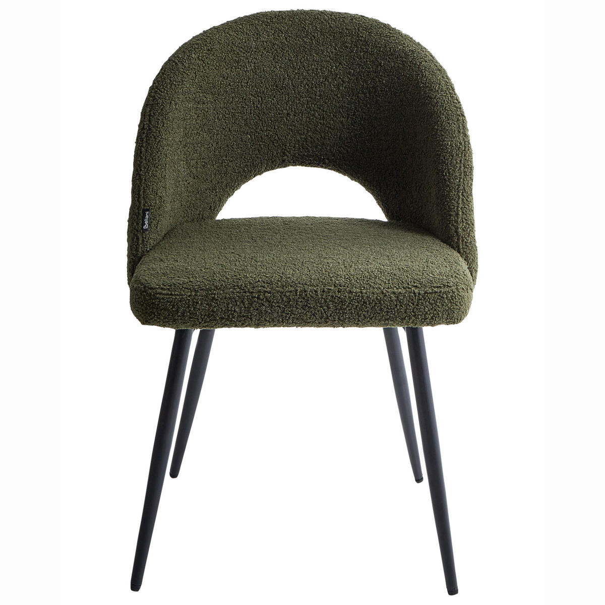 ESSZIMMERSTUHL 2er-Set Dunkelgrün Onaga - Dunkelgrün/Schwarz, Textil (52/77/56cm) - Beliani