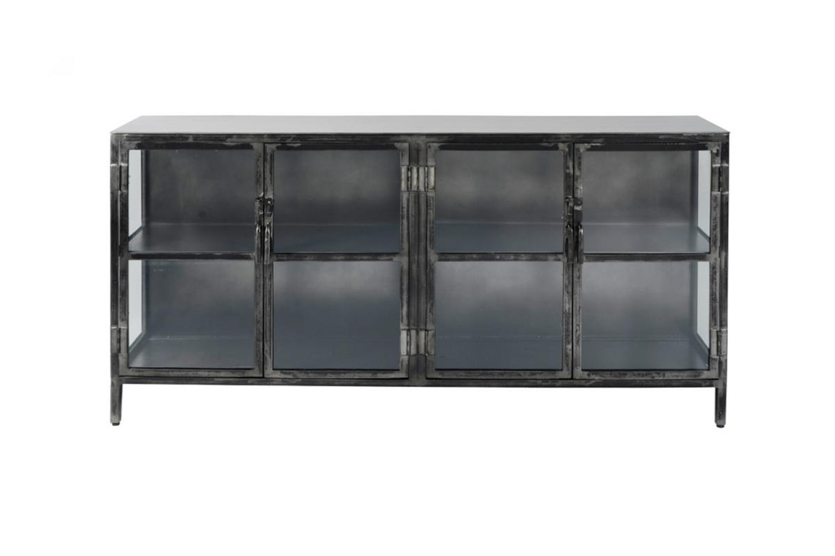 SIDEBOARD BREST Schwarz Metall - Schwarz, Metall (180/92/40cm) - KAWOLA