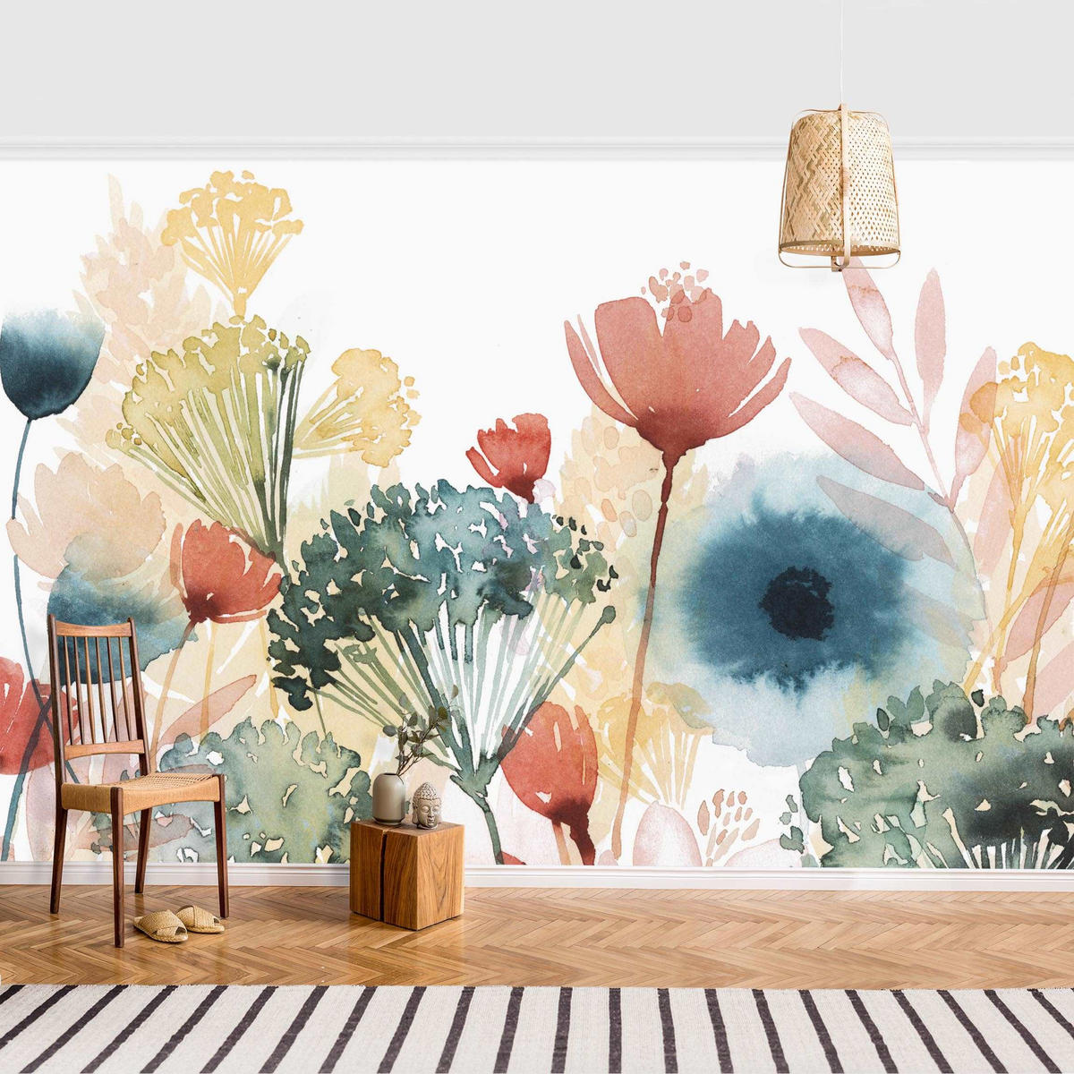 FOTOTAPETE Wildblumen im Sommer I 336/225 cm - Weiß, Papier (336/225cm) - Bilderwelten