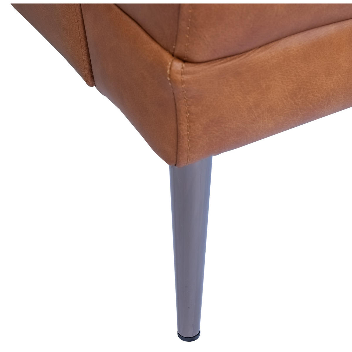 DREISITZER-SOFA Echtleder Braun - Schwarz/Braun, Leder/Metall (195/88/90cm) - Furnhouse