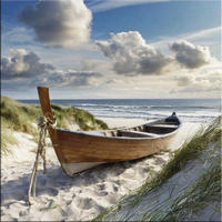 GLASBILD 30×30 cm Strand - Beige, Glas (30/30cm) - artissimo