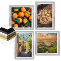 WANDBILDER 4er Set - 50x50 cm & 40x60 cm Silberner Rahmen - Italienische Flüsse, Hügel, Straße - Silberfarben, Kunststoff (50/50cm) - ArtPrintCave
