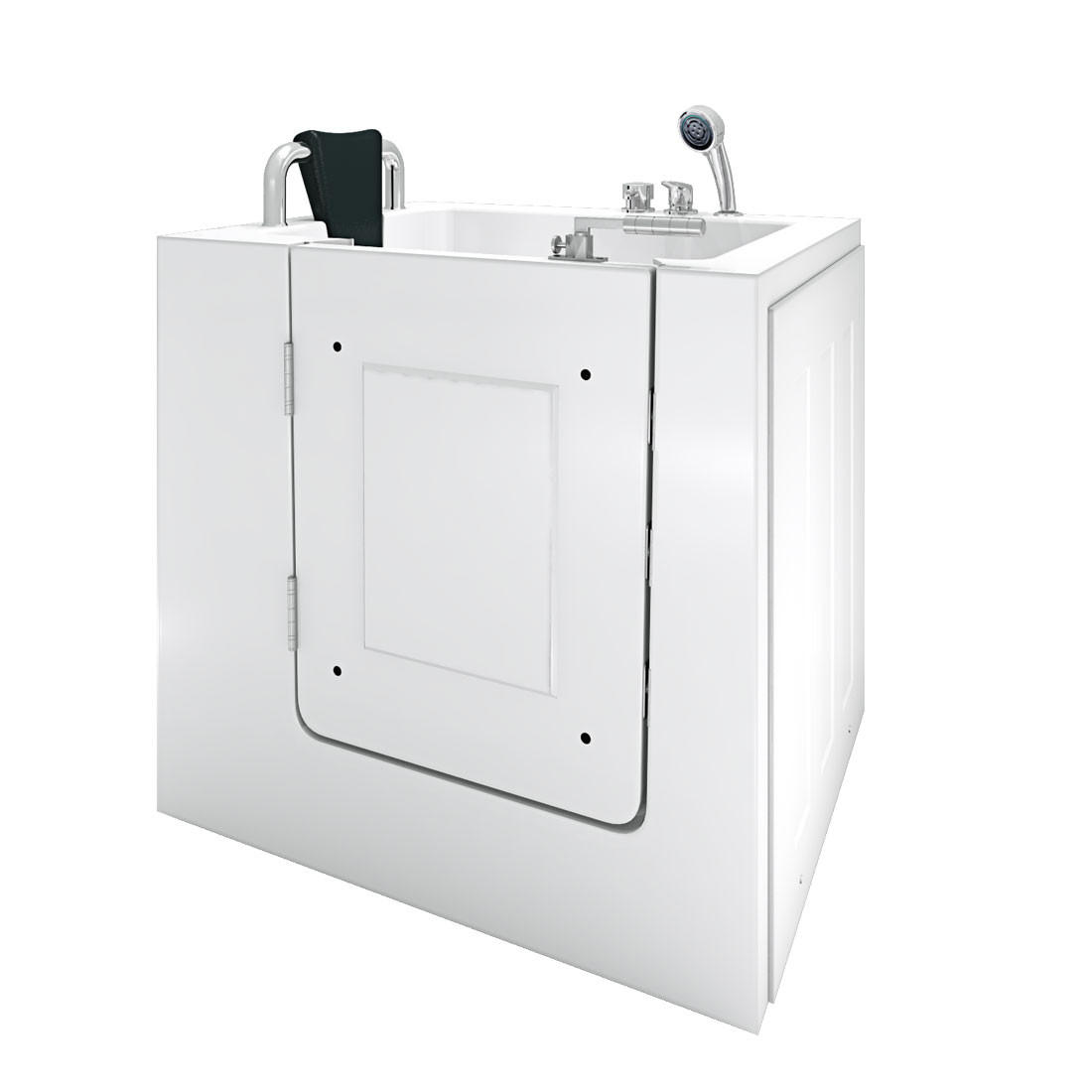 SENIOREN Badewanne mit Tür S02-A-L - Weiß, Glas/Kunststoff (100/113/78cm) - AcquaVapore by Sandra Jentho