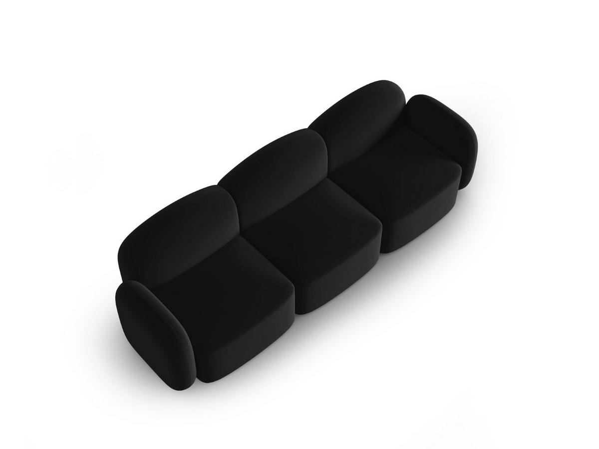 SOFA Blair aus Samt schwarz 3 Sitzplätze - Schwarz, Textil (87/80/272cm) - Micadoni
