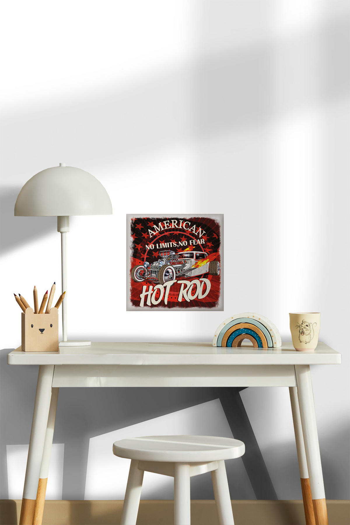 WANDTATTOO Oldtimer 30 x 30 cm - Rot, Papier (30/30/30cm) - Sanders & Sanders