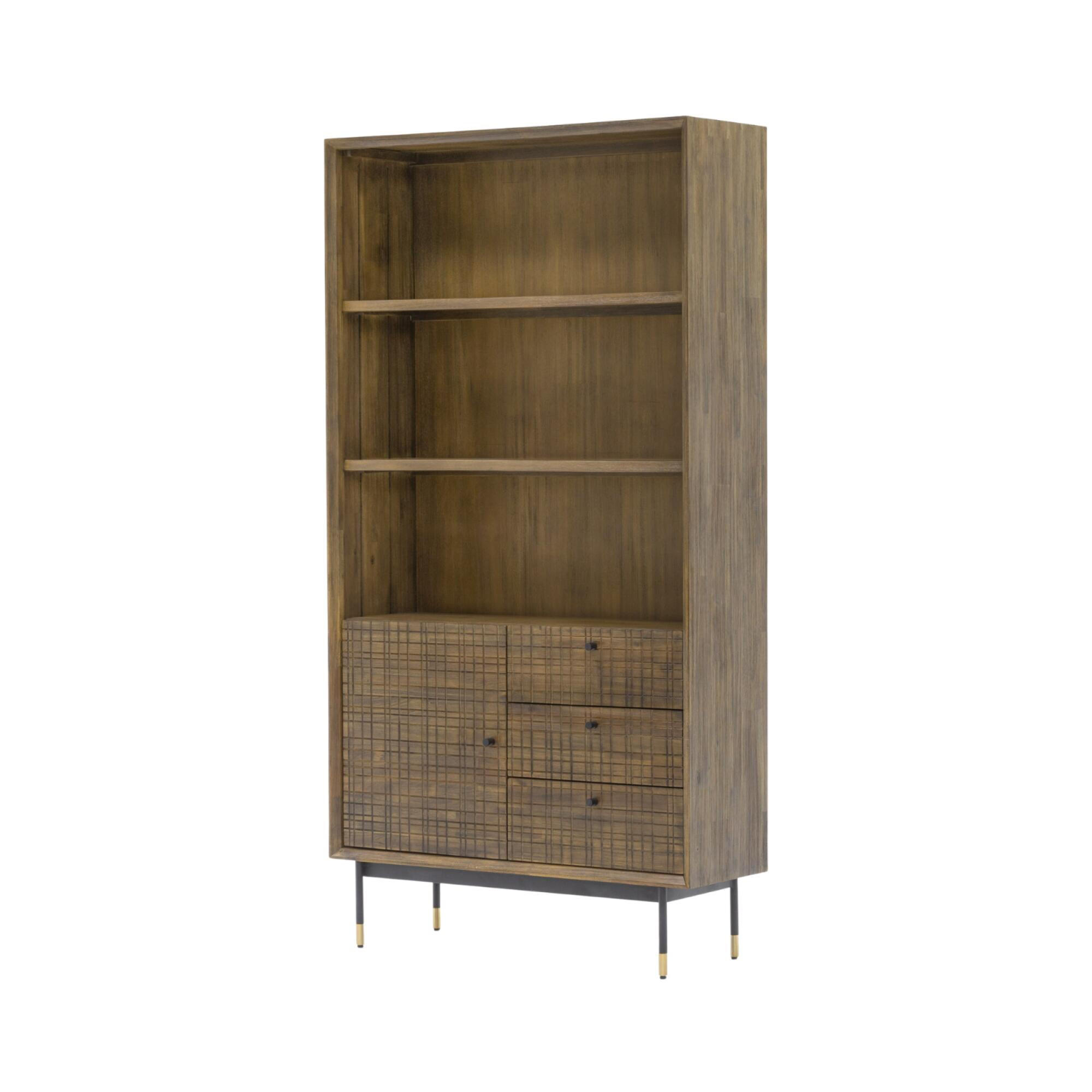 VITRINE MAZE Braun 100x35x190 cm - Braun, Holz (100/190/35cm) - FURNLUX