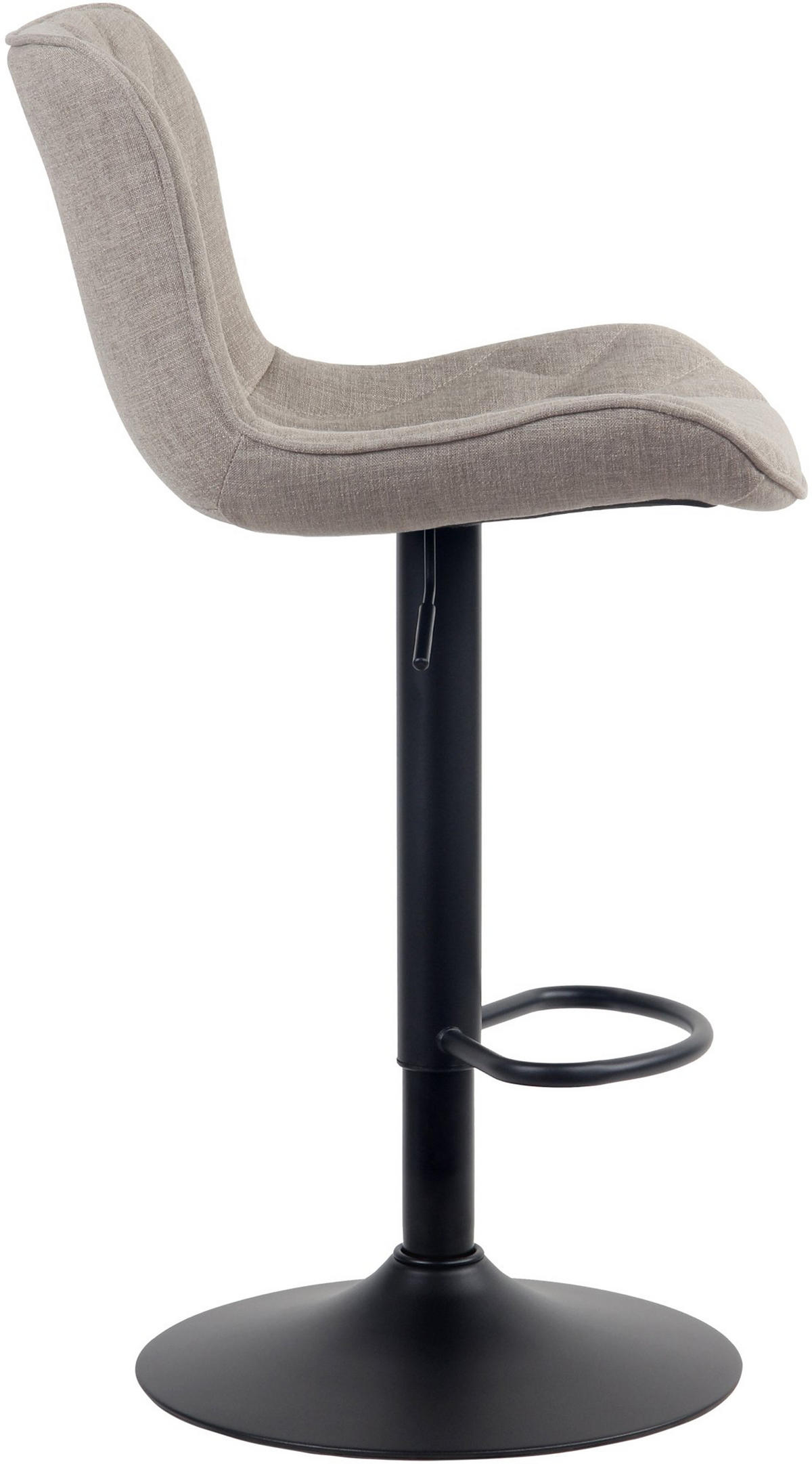 BARHOCKER Linea Stoff taupe - Schwarz/Grau, Textil/Metall (48/107/54cm) - TPFLiving