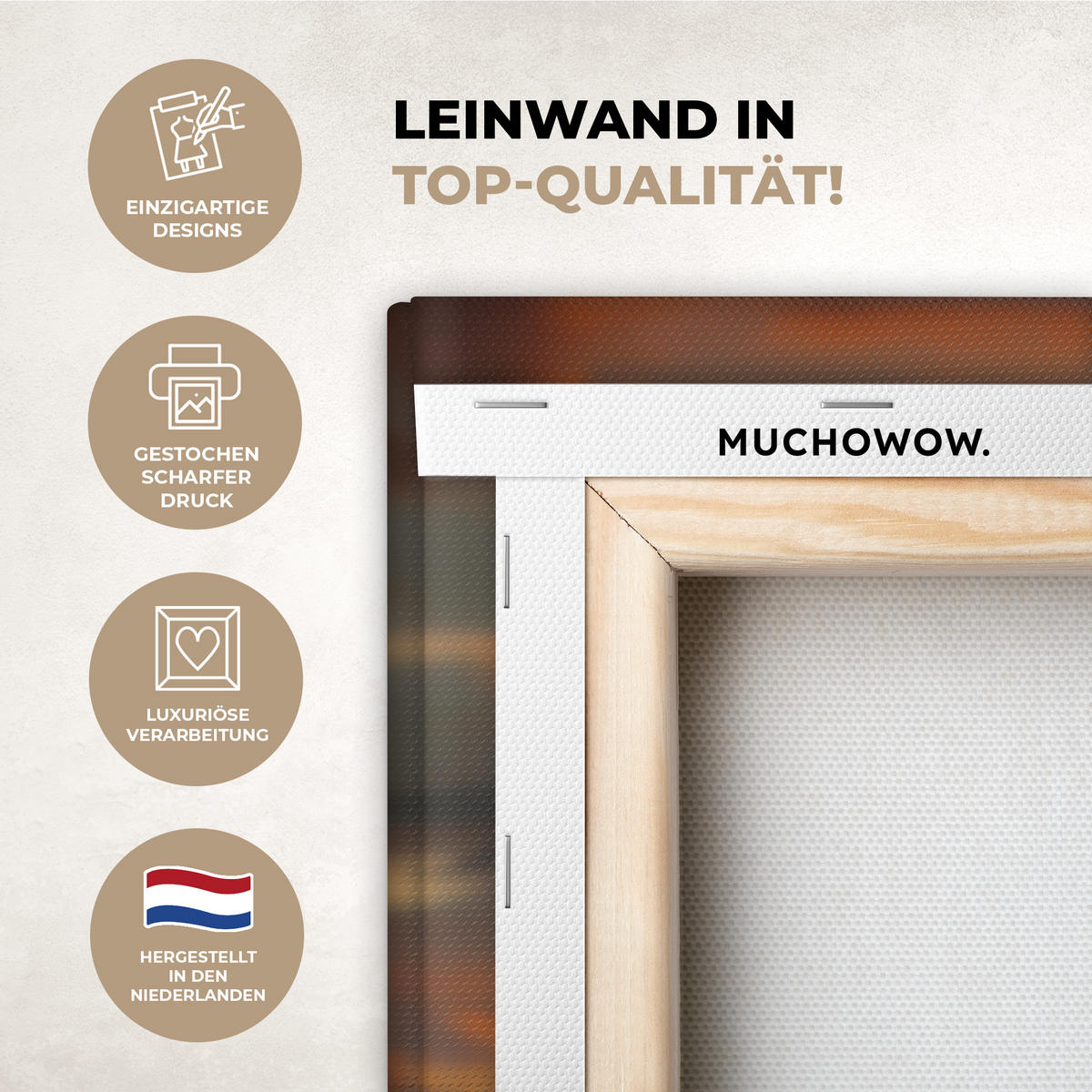 LEINWANDBILD Natur - Leopard - Tier - Sonnenuntergang - Modern Wandbild Wohnzimmer 60x80 cm - Orange, Textil (60/80cm) - MuchoWow