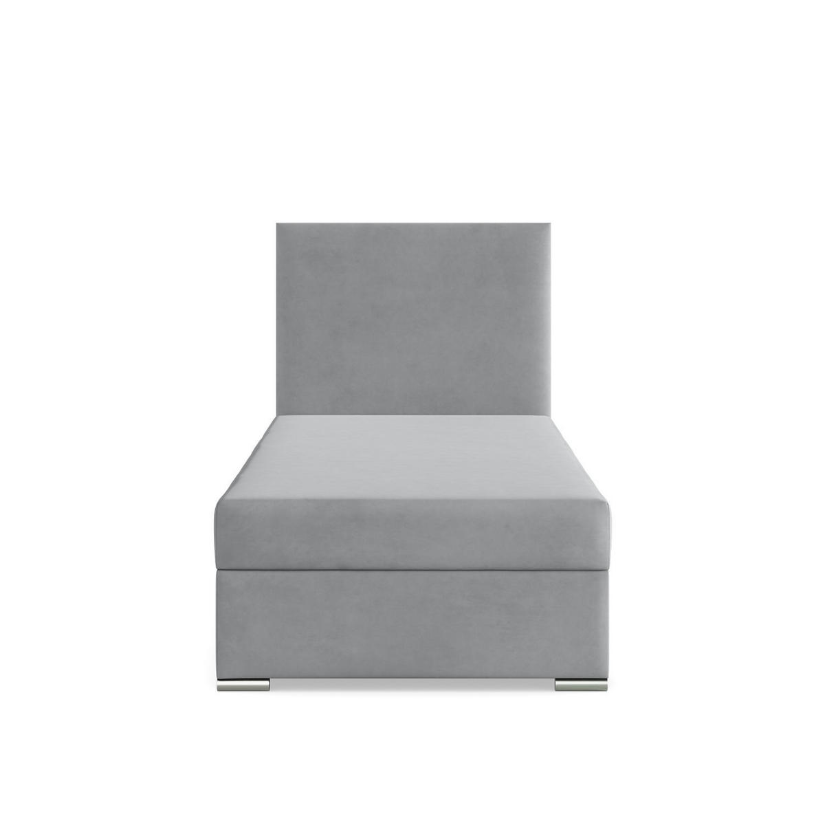 BOXBETT MIT KOPFTEIL 90x200 ZONZA, Grau - Grau, Textil (90/200cm) - Mebligo