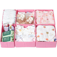 SCHUBLADEN Organizer 6er Set Rosa 75 x 58 cm - Rosa, Textil (24/11/26cm)