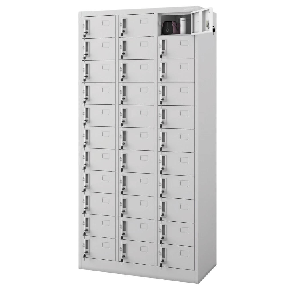 SCHLIESSFACHSCHRANK Spind PORTO 33 Fächer185x90x45cm Grau - Grau, Metall (90/185/45cm) - DELUKE