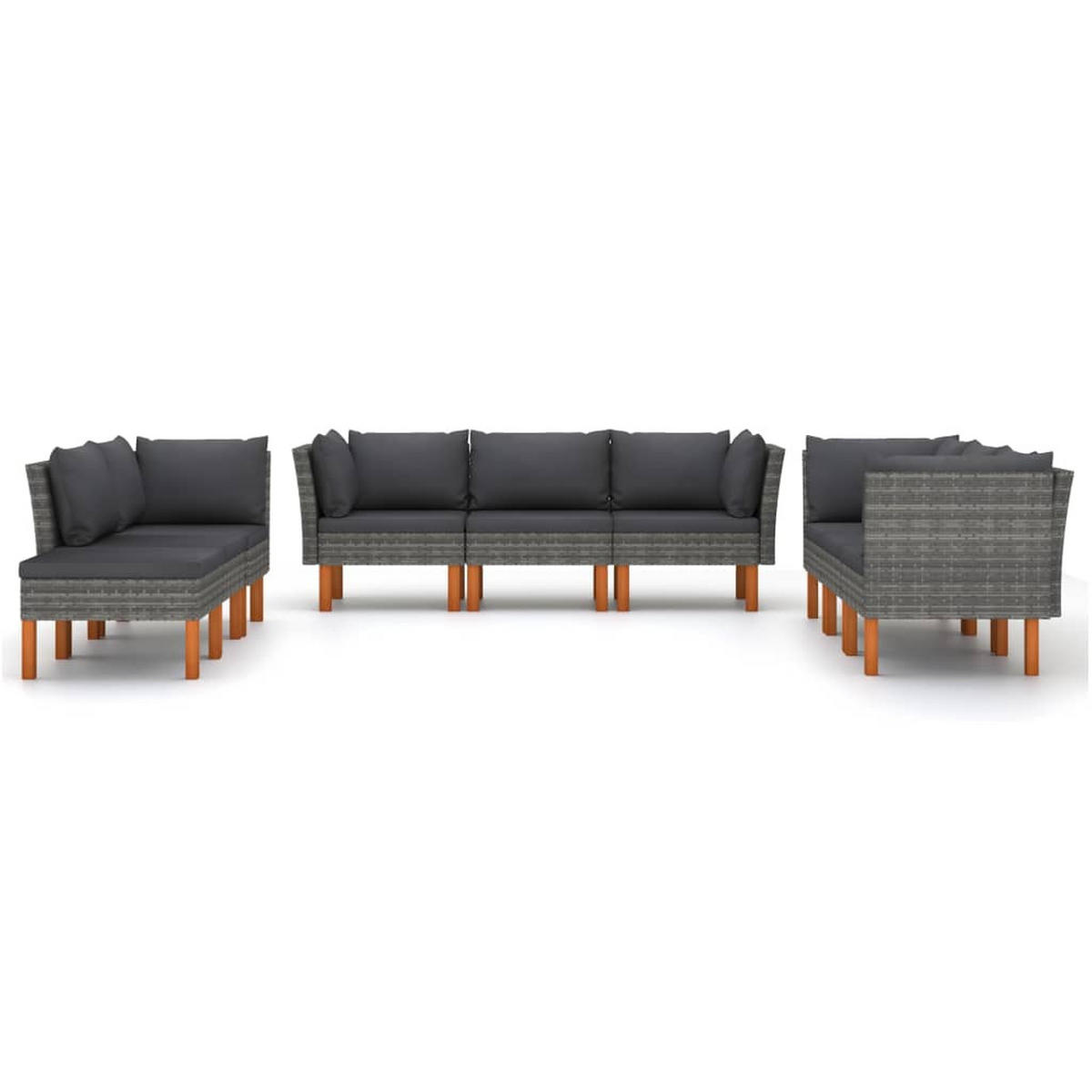 GARTENSET Yeager 9-teilig - Grau, Metall - Nettlife