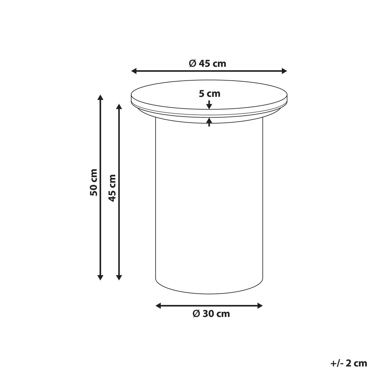 BEISTELLTISCH Keramik Schwarz Dora - Weiß, Keramik (45/45/50cm) - Beliani