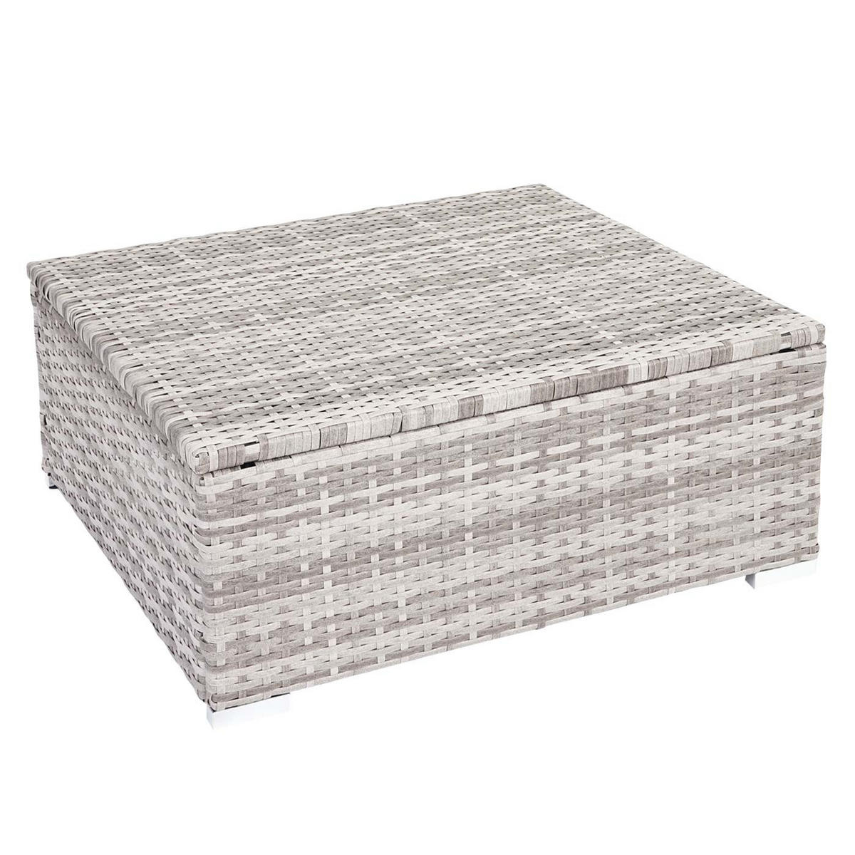 GARTENGARNITUR Lounge-Set Grau Kissen Creme - Grau, Metall - PROREGAL