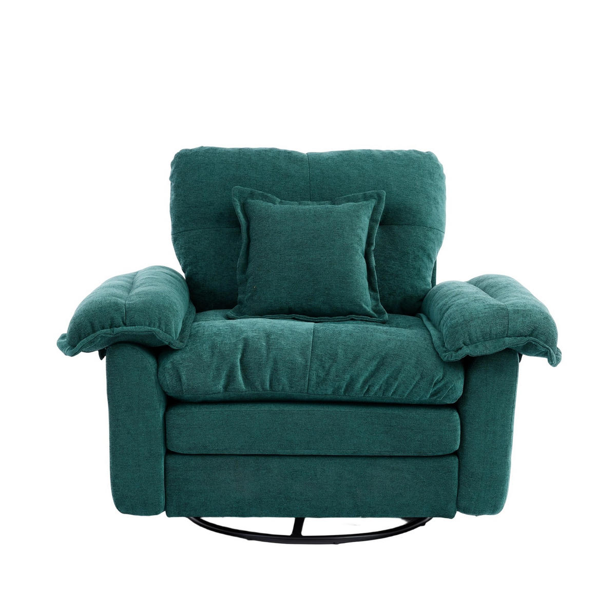 SESSEL in Grün mit 360°-Drehfunktion aus Chenille,84/116/96 cm - Grün, Textil (84/96/116cm) - Flora Grace