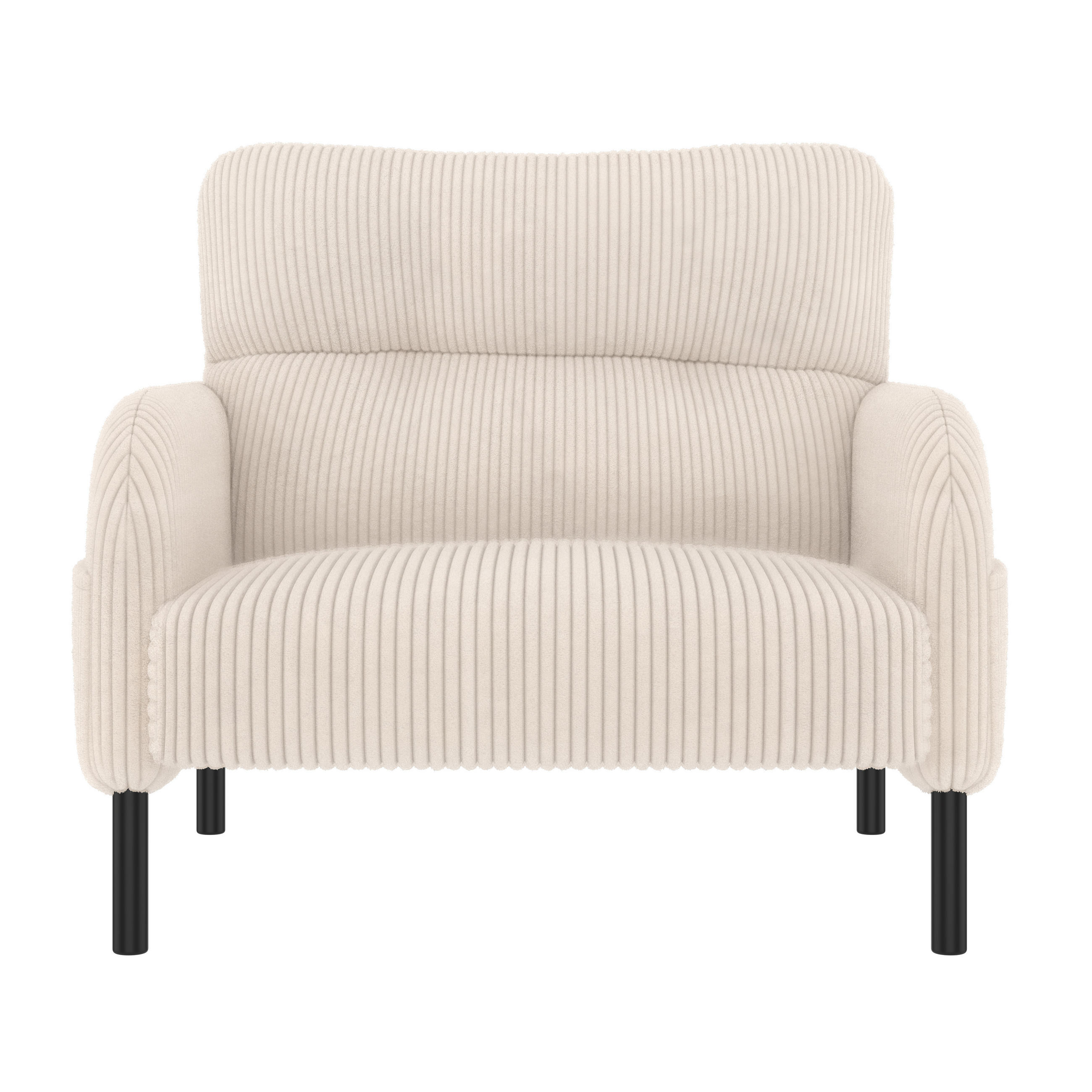 SESSEL Cord Beige mit Seitentasche - Beige, Textil/Metall (67/79/75cm) - WISHDOR