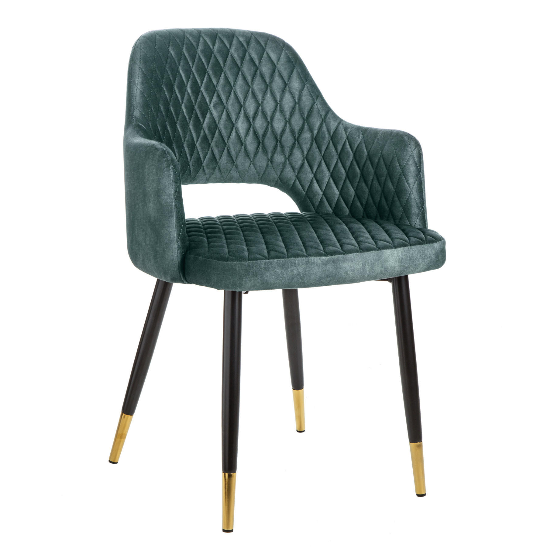 STUHL PARIS Samt Petrol, Gold - Blau/Petrol, Textil (56/81/57cm) - riess-ambiente