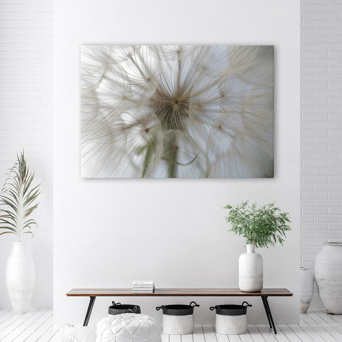 WANDBILD pusteblume pflanzen natur - Beige, Textil (60/40cm) - Feeby