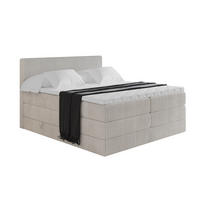 BOXSPRINGBETT mit Matratze H3|H4 und Lattenrost - TOLO KING 120x200 Cord - Creme - Creme, Holzwerkstoff (120/200cm) - ALTDECOR