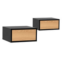 NACHTTISCHE schwebende – Set aus 2 schewebende Nachttischen Apolo Schwarz - Schwarz, Holzwerkstoff (40/19/35cm) - VS Venta-stock