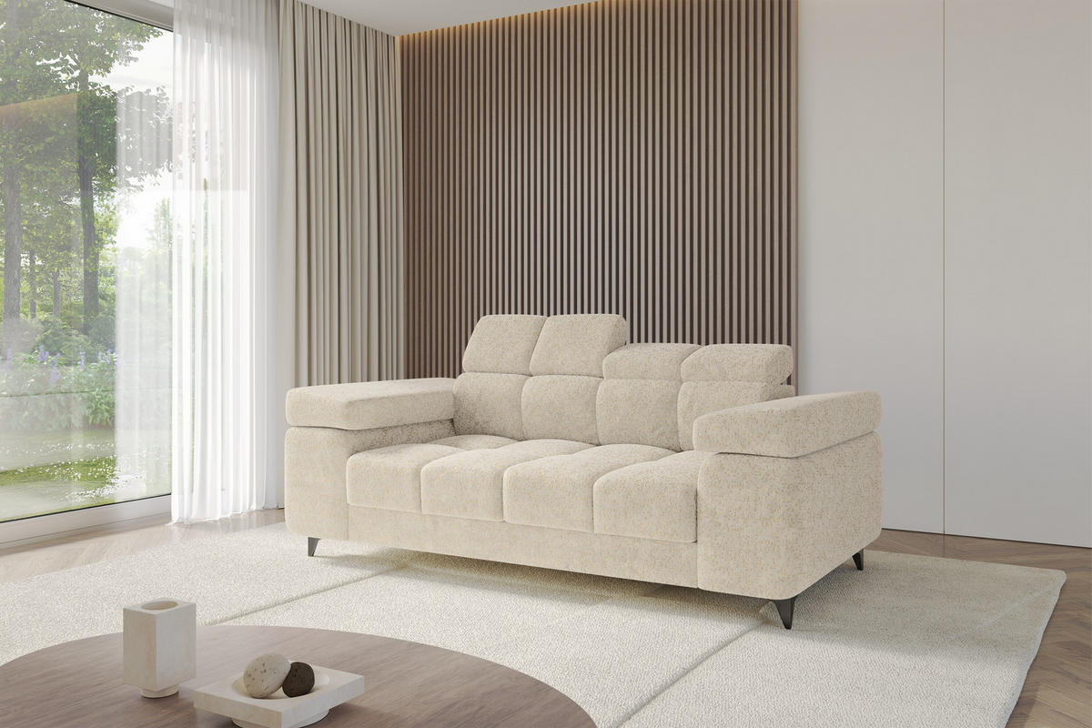 SOFA 2-Sitzer LORD-S1 194x97x90 cm Creme Chenille - Creme, Holzwerkstoff/Textil (194/90/97cm) - ALTDECOR