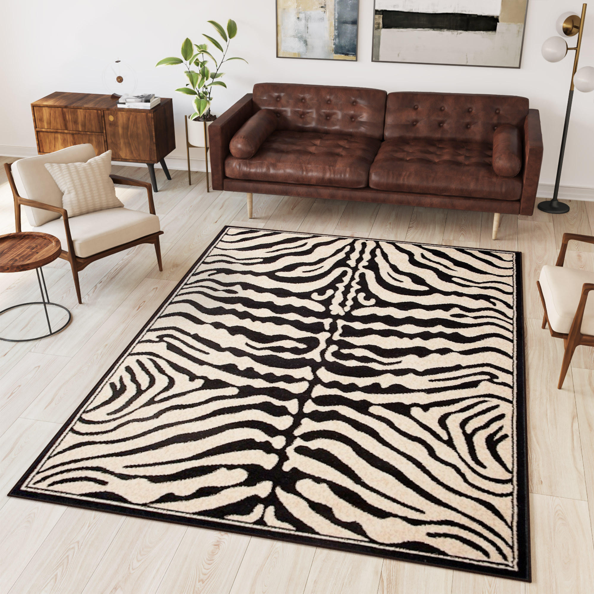 TEPPICH ATLAS Schwarz Creme 250/300 cm - Creme/Schwarz, Textil (250/300cm) - Tapiso