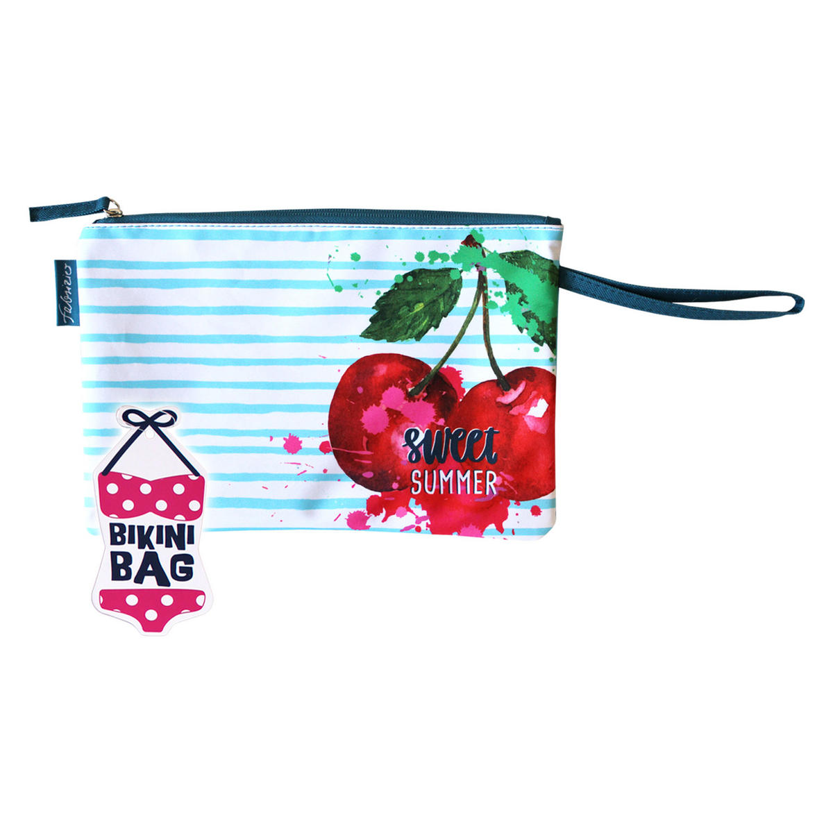 BIKINI WETBAG Sweet Summer Blau Badetasche wasserdichte Nasstasche - Blau, Kunststoff (20/20/30cm) - TiborTex