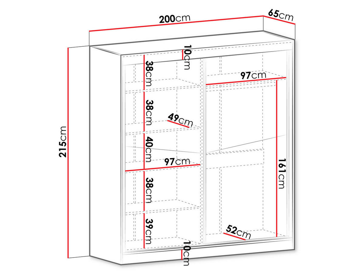SCHIEBETÜRENSCHRANK Aston 01 - Eichefarben/Beige, Holzwerkstoff (200/215/65cm) - MIRJAN24