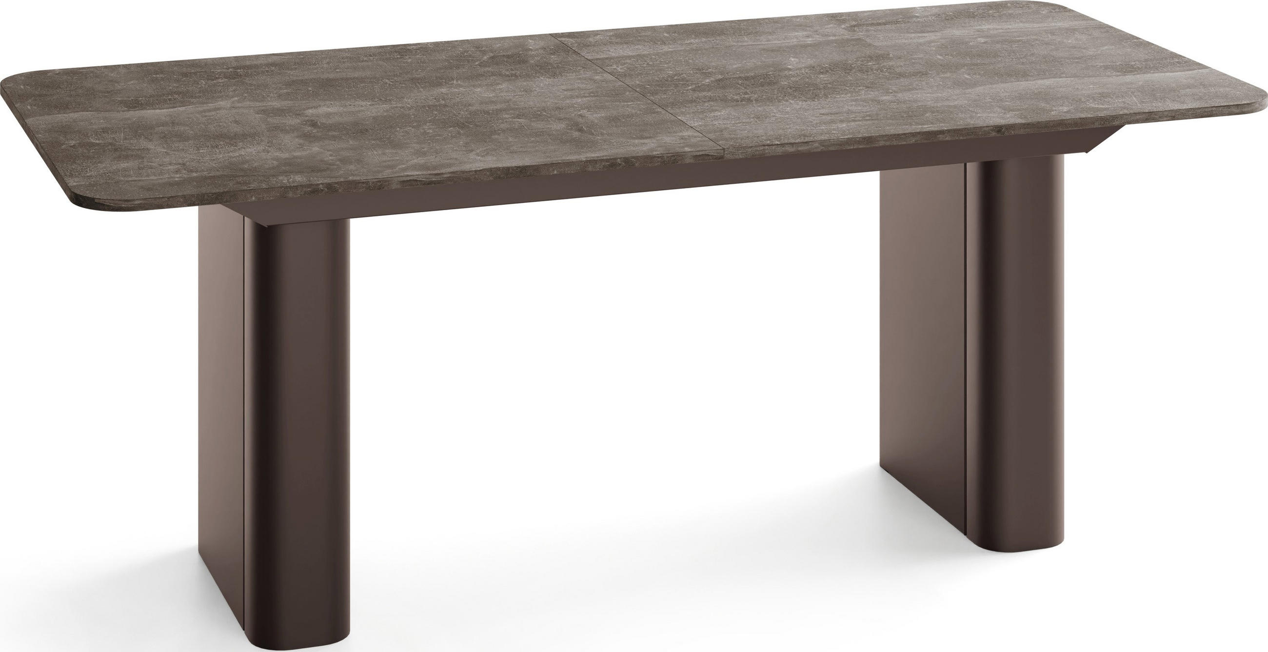 ESSTISCH Riven rechteckig ausziehbar verlängerbar mit Butterfly-Auszug, Beton Dunkelgrau 200-296/90/76 cm - Dunkelgrau/Braun, Holzwerkstoff/Metall (90/296/76cm) - WFL GROUP