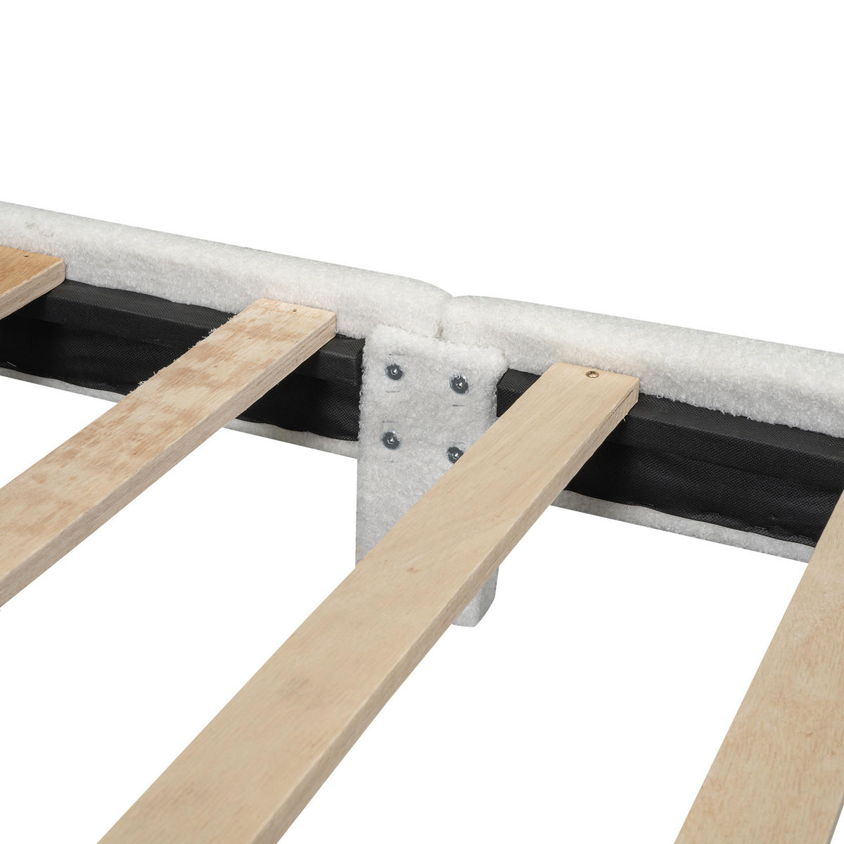 KINDERBETT 90x200 cm Plüsch weiß - Weiß, Textil (90/200cm) - LEBENLANG