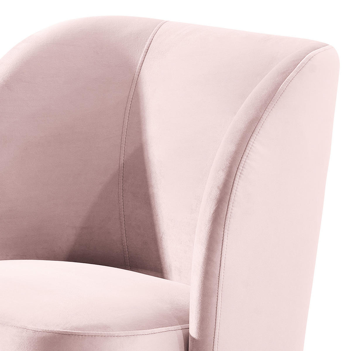 SESSEL - Schwarz/Altrosa, Kunststoff/Textil (75/78/49cm) - home24