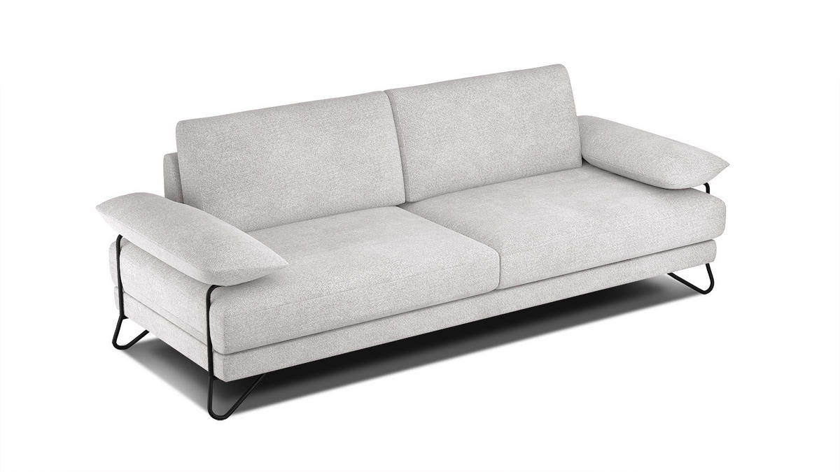 SOFA LORI 3-Sitzer, creme - Creme/Schwarz, Holzwerkstoff/Textil (245/87/96cm) - Courtois Laville