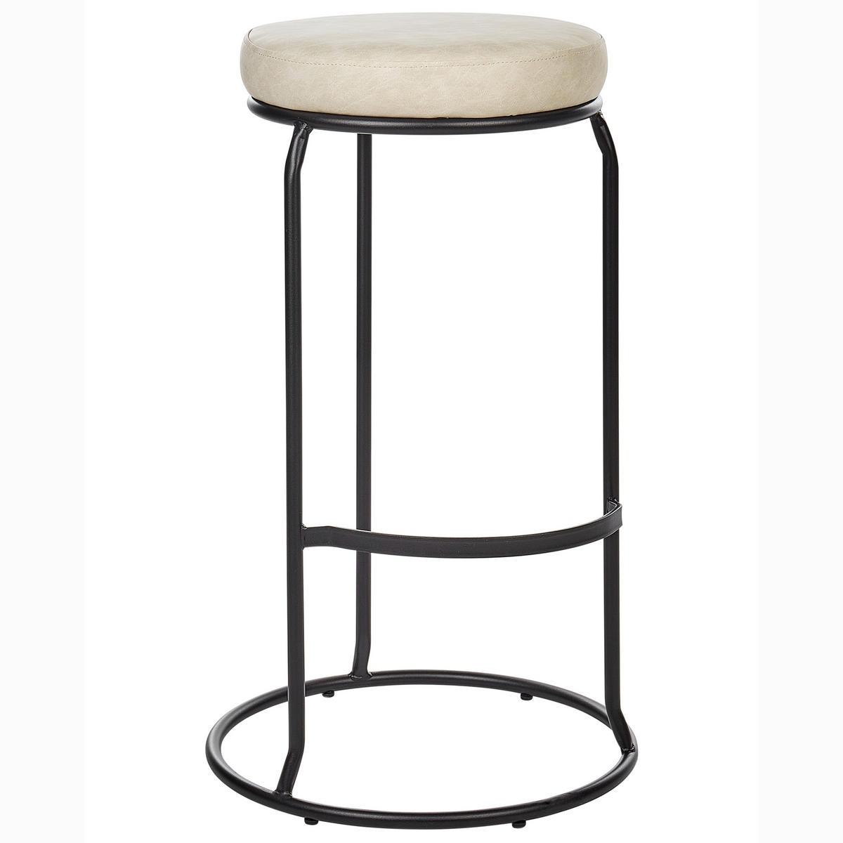 SCAUN DE BAR set de 2 piele ecologică bej deschis Milroy - bej, material plastic (43/74/43cm) - Beliani