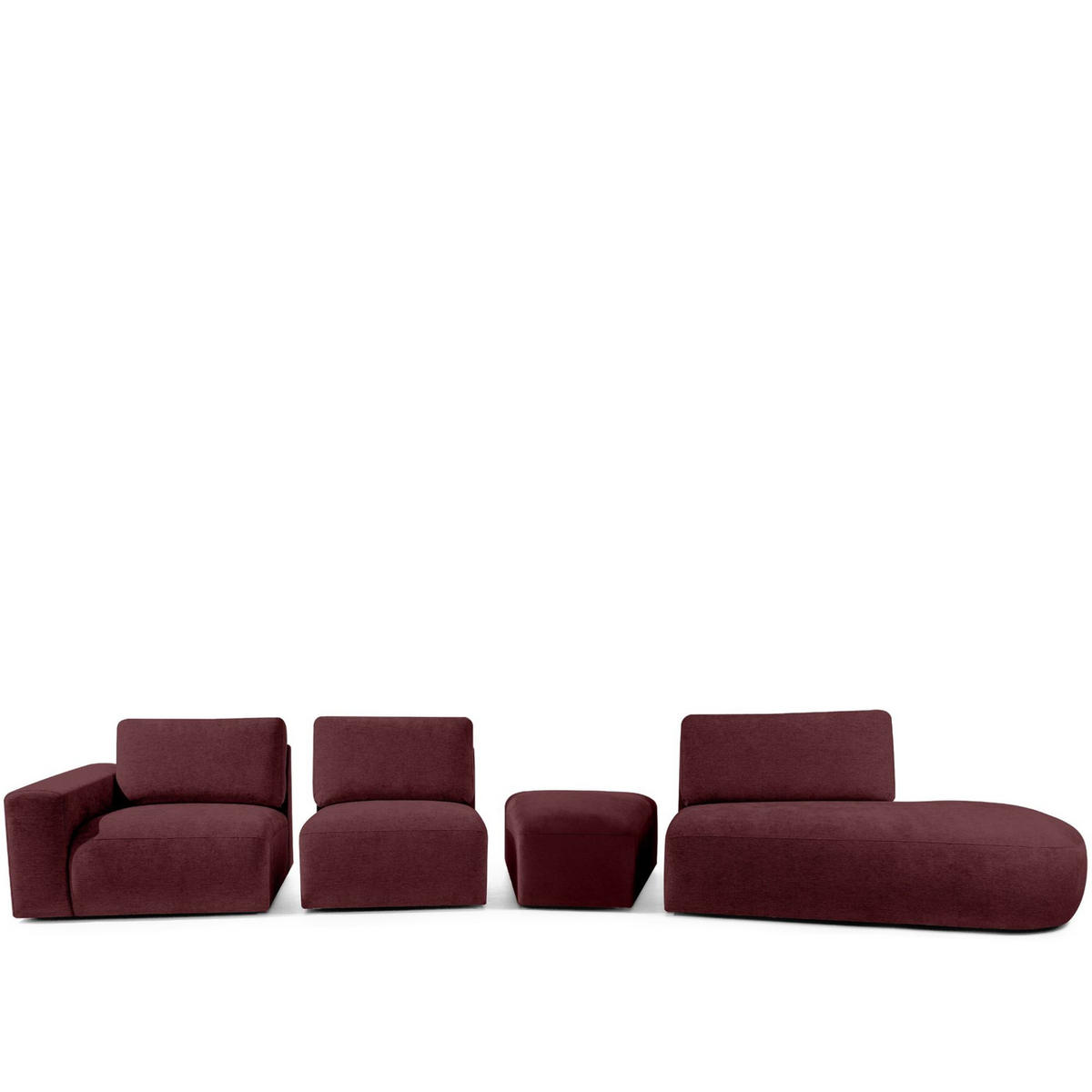 5-SITZER ECKSOFA ZUCCO Chenille rechts,Violett - Violett, Textil (430/84/105cm) - KONSIMO®