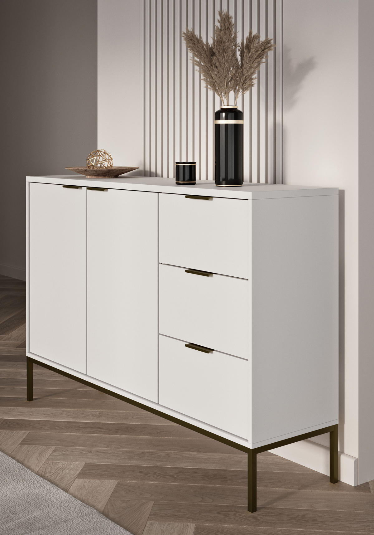 KOMMODE Austin 40/100,4/150 - Schwarz/Weiß, Holzwerkstoff (40/100/150cm) - RAUMHIRSCH FURNITURE