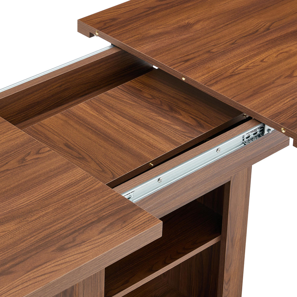 ESSTISCH ausziehbar 130-160 mit Ablagefach DE-40075 Walnuss - Walnussfarben, Holzwerkstoff (80/160/75.5cm) - ComfortXL