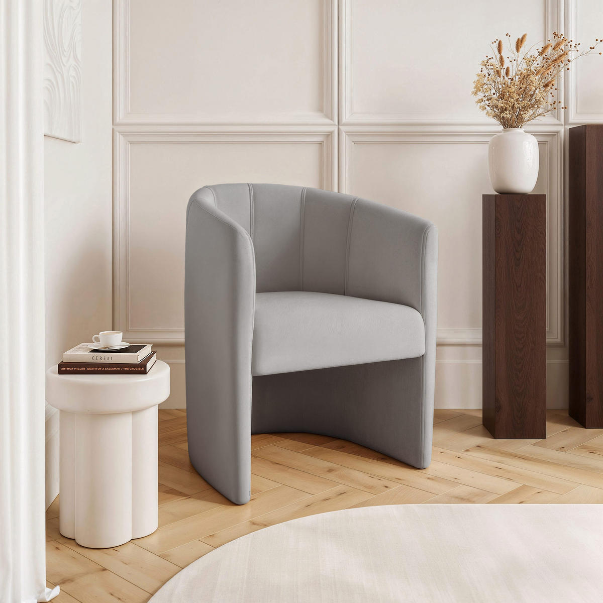 COCKTAILSESSEL KIRA 58/74 cm Hellgrau - Hellgrau, Kunststoff/Textil (58/74/58cm) - Idohome