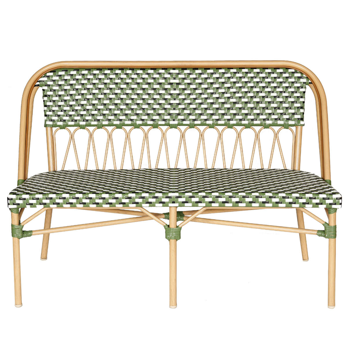 GARTENBANK, Grün - Grün, Metall (126/88/56cm) - Oviala