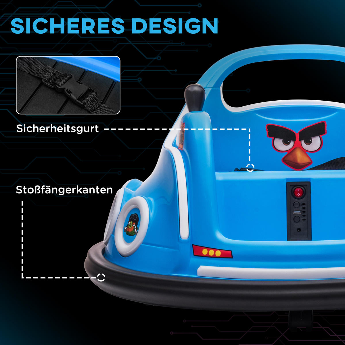 KINDER AUTOSCOOTER, Kunststoff, Metall, Blau - Blau, Kunststoff (73/73/44cm) - AIYAPLAY
