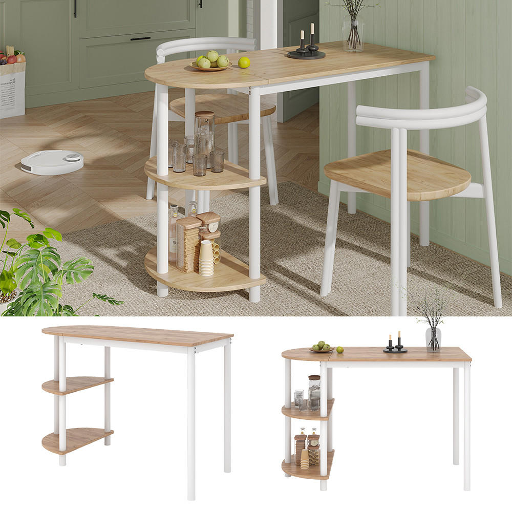 KÜCHENTISCH Freetown Goldkraft Eiche/Weiß 110 x 50 cm mit offene Ablagen - Eichefarben/Weiß, Holzwerkstoff (50/110/75.5cm) - Vicco