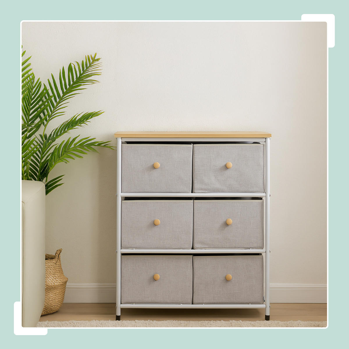 KOMMODE - Multicolor/Braun, Holz/Holzwerkstoff (60/73/32cm) - Relaxdays