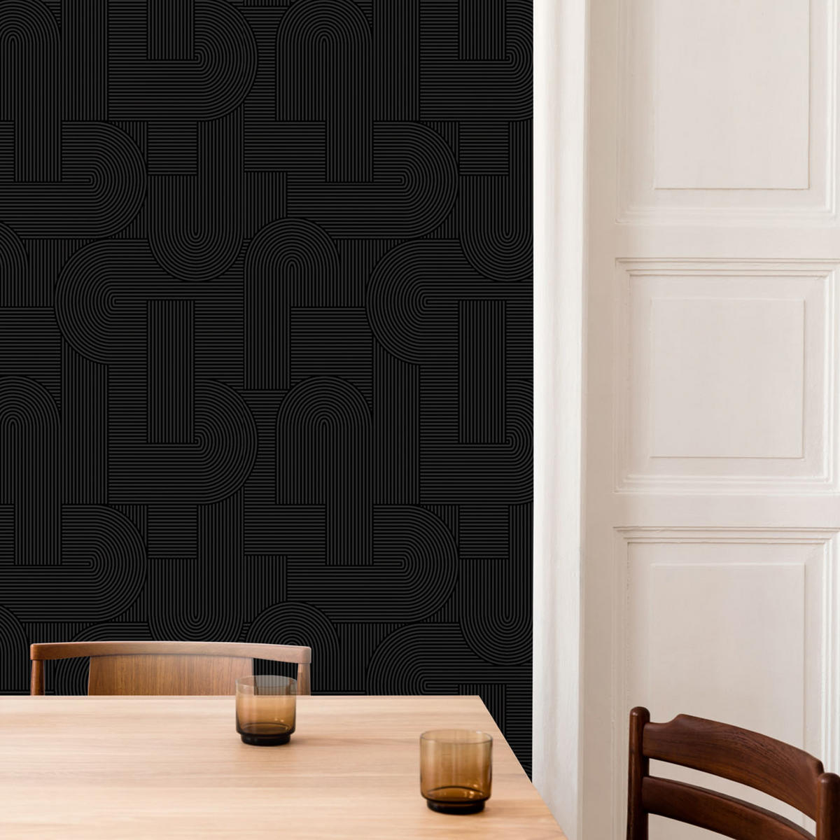 VLIESTAPETE Mindful Living - Schwarz, Papier/Kunststoff (52/1000cm) - Sublime