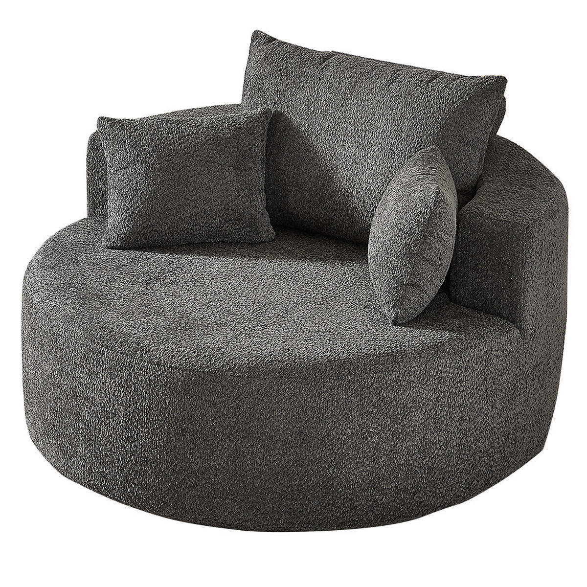 SESSEL aus Chenille-Schaumstoff, ohne Montage und modular kombinierbar - Grau, Textil (127/82/127cm) - Urban Meuble