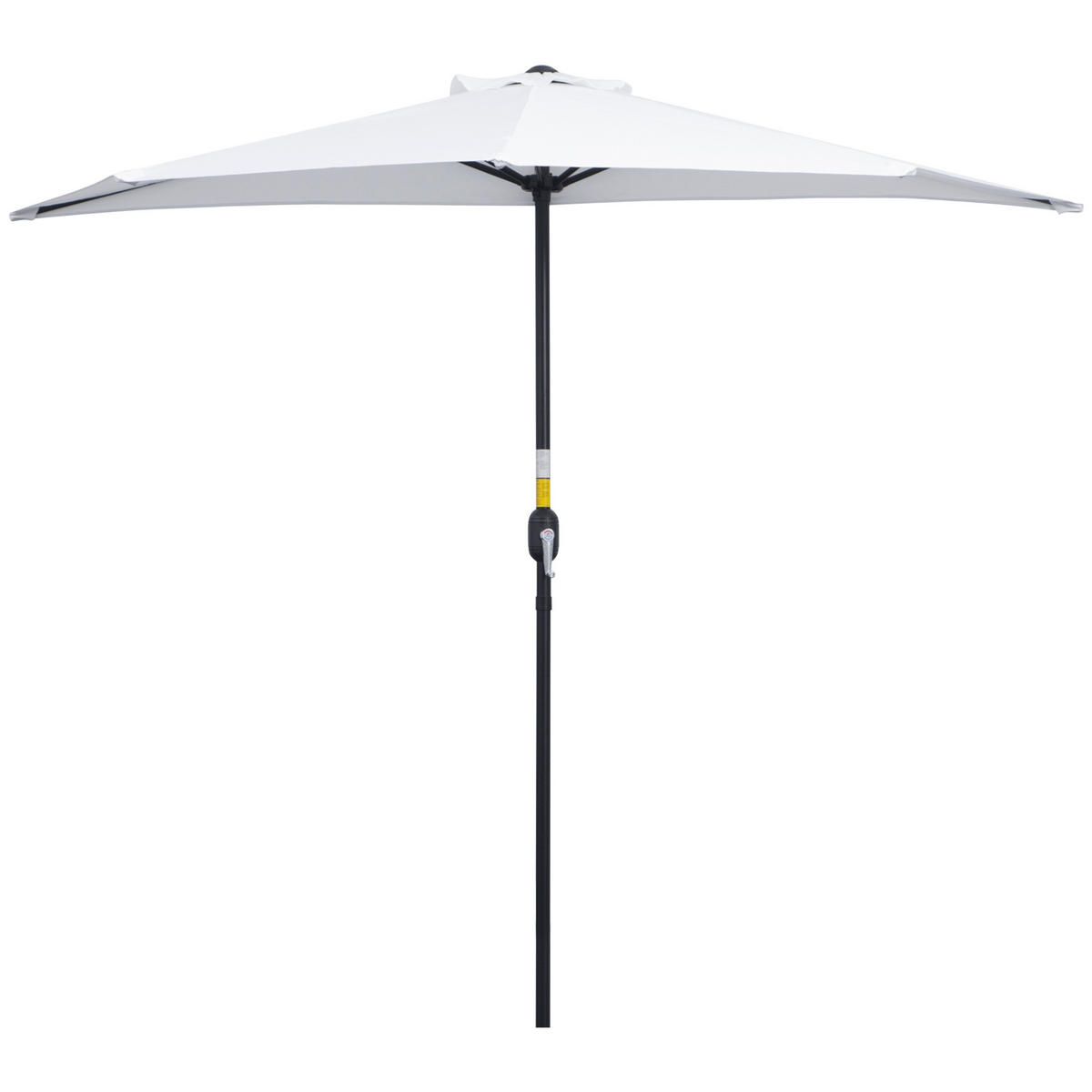 SONNENSCHIRM DE-11422 für Balkon, mit Kurbel, 5 Streben Creme - Weiß, Metall (135/260cm) - ComfortXL