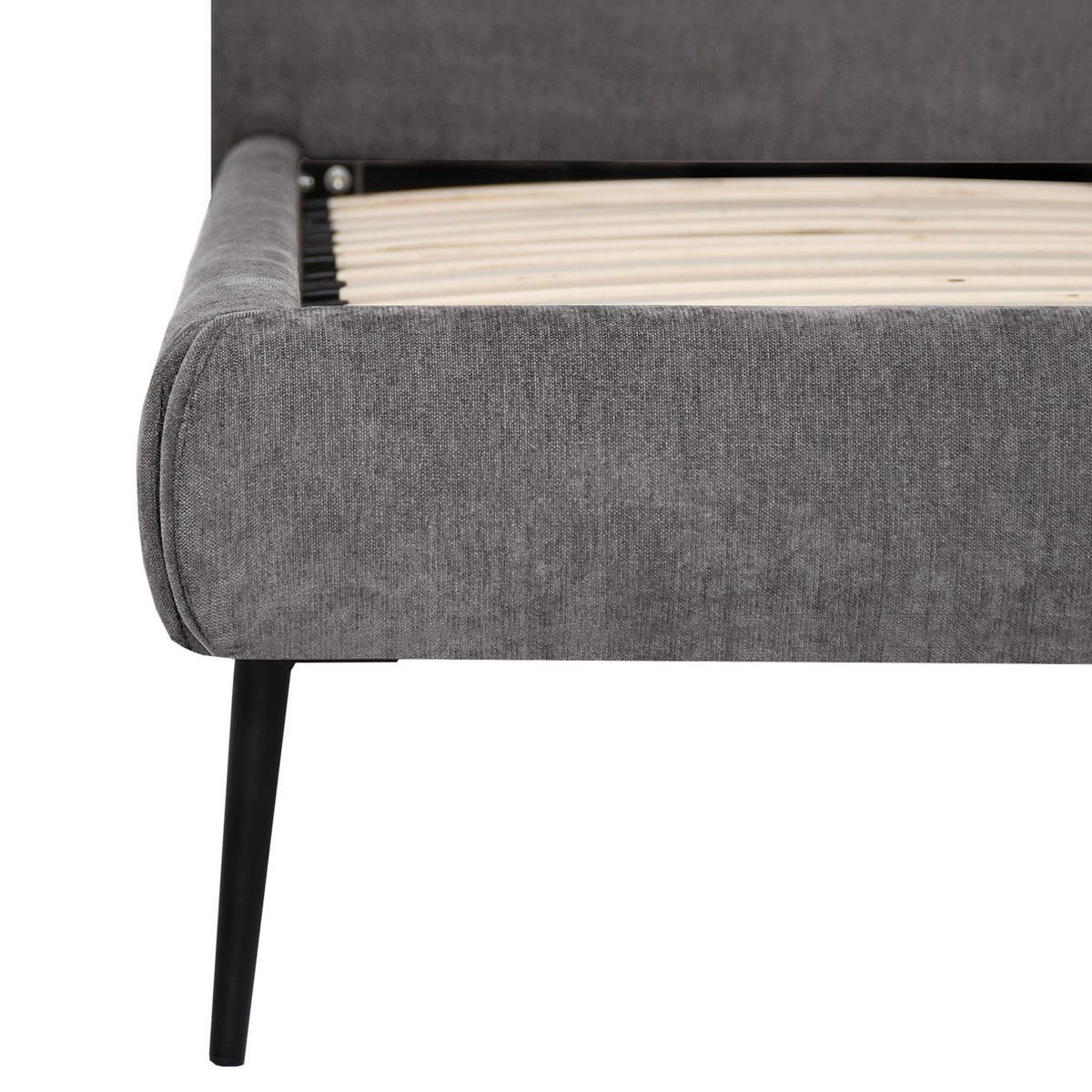 ČALOUNĚNÁ POSTEL Nuit, dvoulůžko 160x200 cm bez matrace, žinylková látka, tmavě šedá - tmavě šedá, textil (160/200cm) - Beautysofa