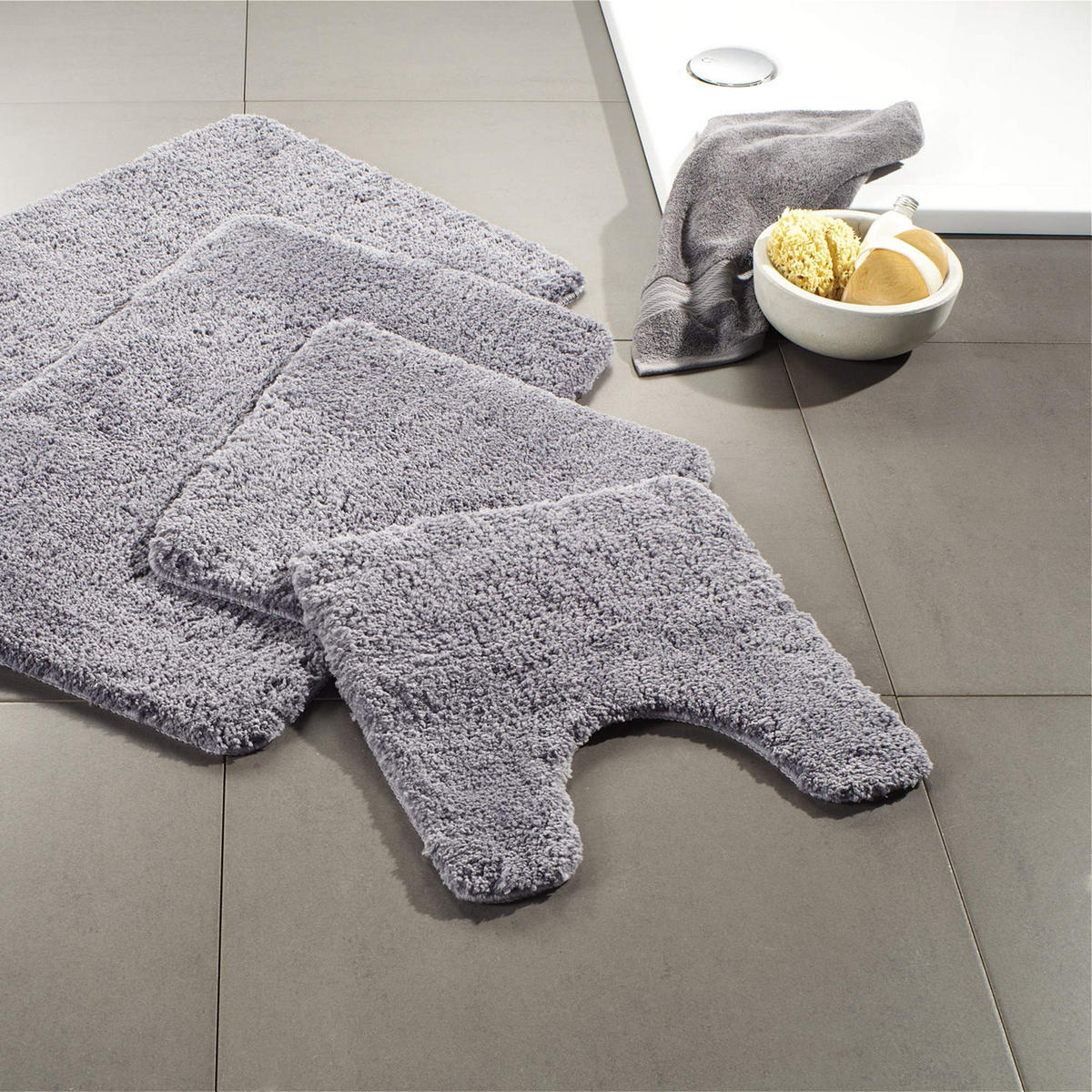 BADEMATTE Florenz - Grau, Textil (50/80cm) - WohnDirect