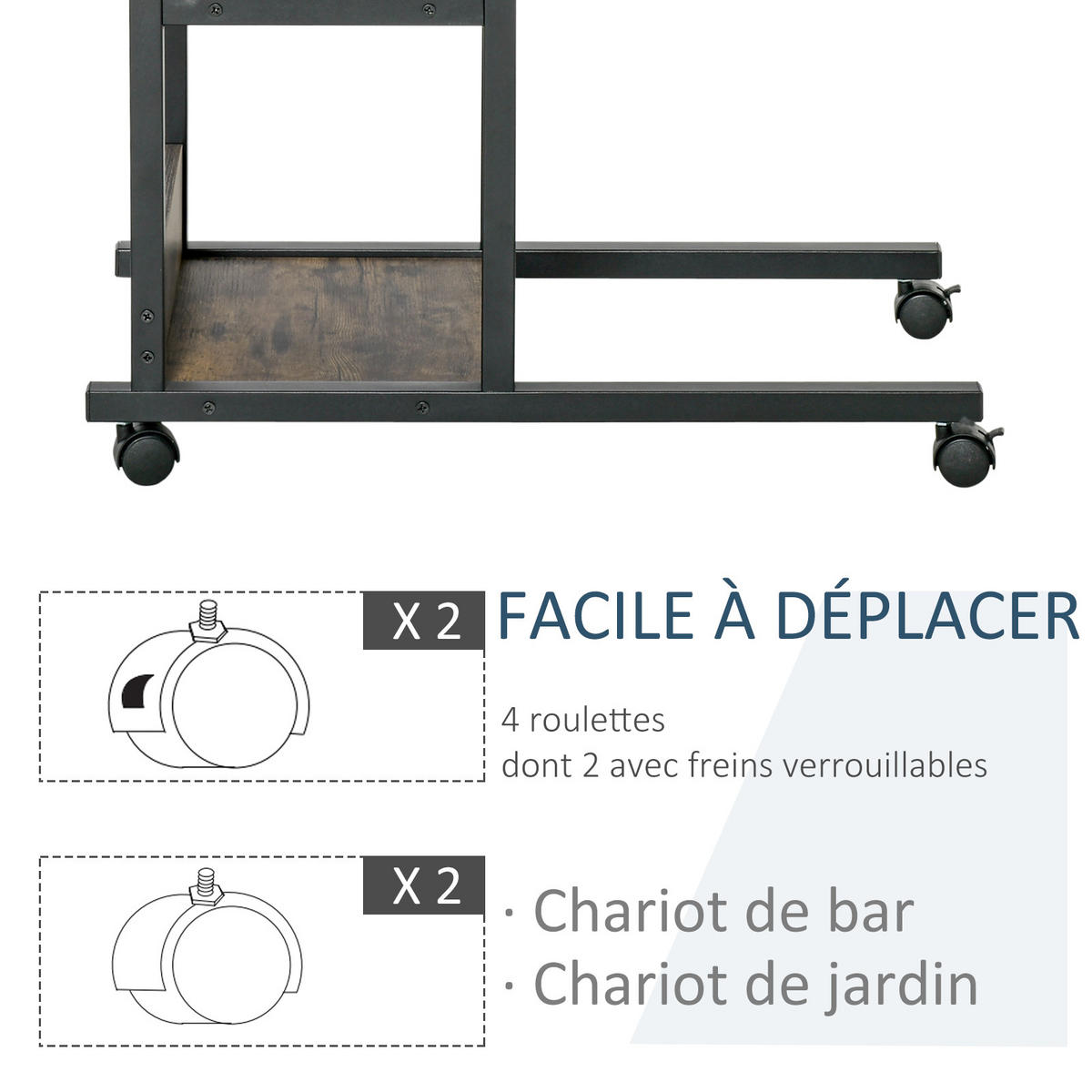 LAPTOPTISCH DE-14861 höhenverstellbar mit 2 Regalen Braun - Braun, Holzwerkstoff (80/40/82cm) - ComfortXL